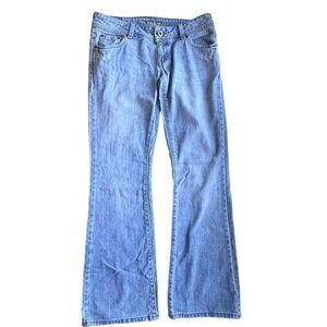 American Eagle Jeans Womens 8 Blue Low Rise Flare Light Wash Rigid Denim